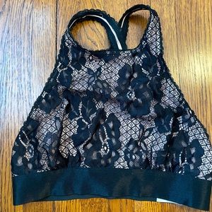 High neck lace bralette